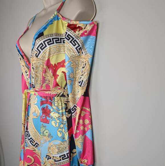 Vintage Printed Cold Shoulder Maxi Dress - Picture 4 of 5